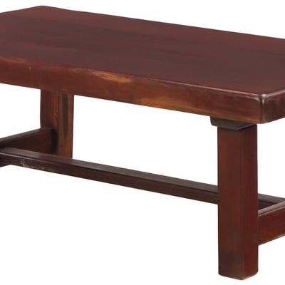 BRAZILIAN MAHOGANY COFFEE TABLE HAVING SLAB TOP AND HEAVY CONSTRUCTION C 1960
