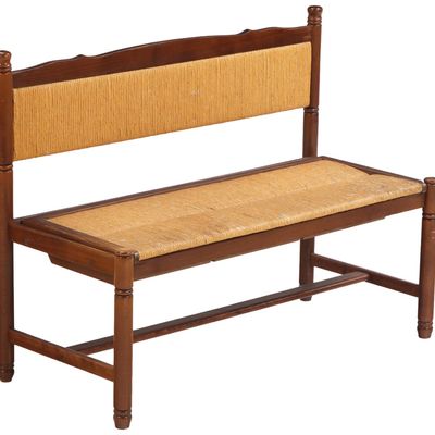 FRENCH WOOD AND RUSH BENCH C 1950.