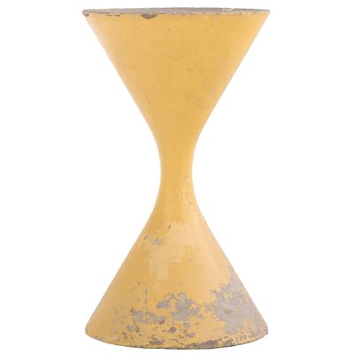 PAINTED FRENCH CAST STONE HOUR GLASS SHAPED "DIABLO" PLANTER DESIGNED BY WILLY GUHL C 1970,.