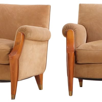 PAIR OF FRENCH ART DECO CLUB CHAIRS DESIGNED BY BATISTIN SPADE FOR THE GRAND SALON ON THE FRENCH