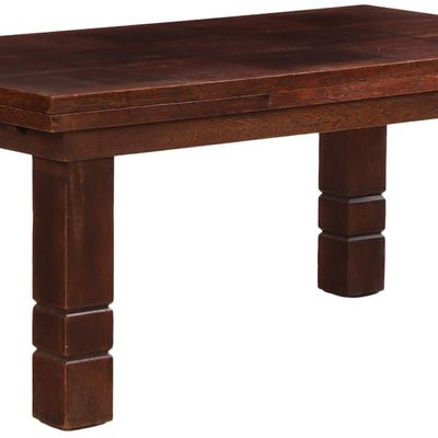 A SUBSTANTIAL FRENCH OAK DINING TABLE HAVING TWO LEAVES  IN THE MANNER OF CHARLES DUDOUYT C 1940.