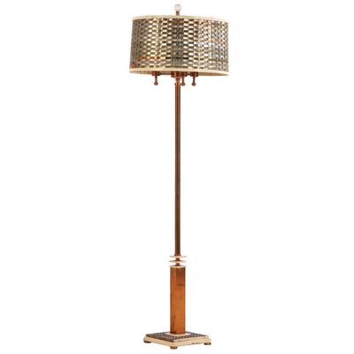 AMERICAN ART DECO WOVEN AND MIXED METAL FLOOR LAMP C 1930