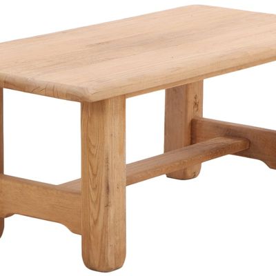A SIMPLE FRENCH SOLID OAK COFFEE TABLE C 1960