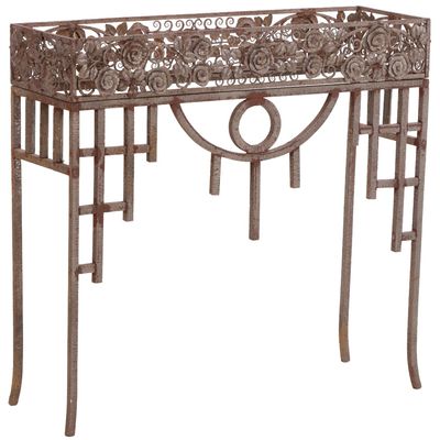 FRENCH ART DECO EDGAR BRANDT STYLE WROUGHT IRON PLANTER OR CONSOLE TABLE C 1920