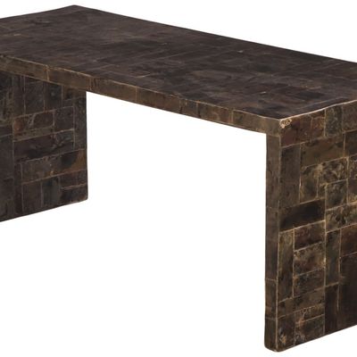 MICA COVERED COFFEE TABLE IN THE MANNER OF JEAN-MICHEL FRANK.