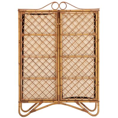 FRENCH RATTAN CABINET HAVING TWO  DOORS IN THE STYLE OF JEAN ROYERE C 1950.