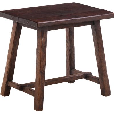 ONE OF FOUR FRENCH GOUGE CARVED HEAVY OAK TABLES IN THE BRUTALIST STYLE C 1940.