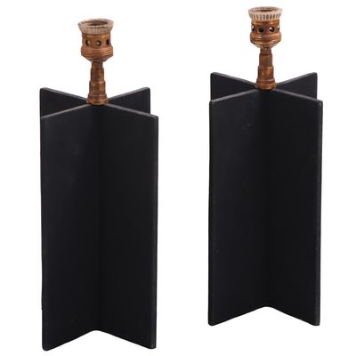 PAIR OF IRON TABLE LAMPS IN THE MANNER OF JEAN-MICHEL FRANK.