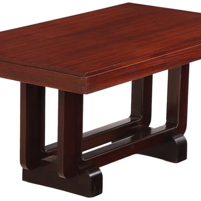 FRENCH ART DECO DINING TABLE BY MICHEL DUFET C. 1935. ROSEWOOD AND MAHOGANY.
