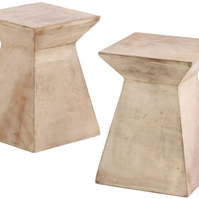 PAIR OF PARCHMENT COVERED DRINKS TABLES IN THE MANNER OF JEAN-MICHEL FRANK.