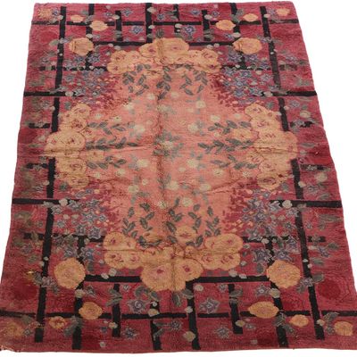 FRENCH ART DECO PAUL FOLLOT STYLE WOVEN RUG, C 1925 9'6" X 6"