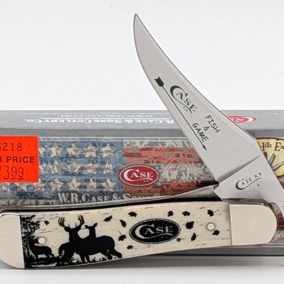 2019 Case XX Fish & Game Deer Natural Bone Russlock 61953L w/ Box