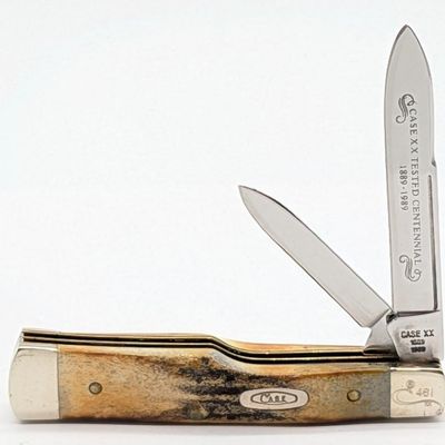 Ltd 1989 Case XX Centennial Stag Long Pull Small Gunstock 5215