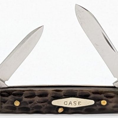 1920-40 Case Tested XX Green Bone Pen Knife Diamond Shield