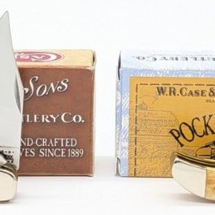 2010 & 20 Case XX Antique Bone Pocket Hunters 62165 w/ Boxes