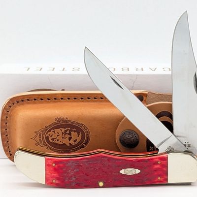 2025 Case XX Dark Red Bone Folding Hunter 6265 w/ Sheath & Box