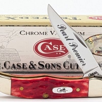 2008 Case XX Pearl Premier Dark Red Bone Pocket Hunter 61165 w/ Box