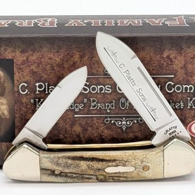 2005 Case XX C. Platts' Sons Burnt Stag Baby Butterbean 52132 w/ Tin