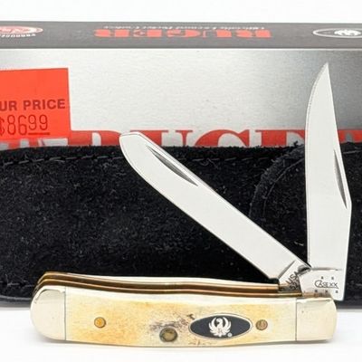 2005 Case XX RUGER Burnt Stag Tiny Trapper 52154 w/ Tin