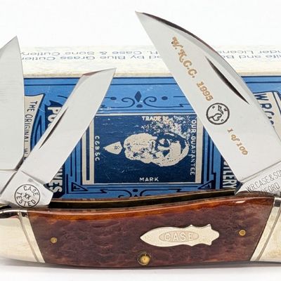 1992 Case XX Classic WKCC Prototype Red Bone Wharncliffe Whittler 6355 w/ Box