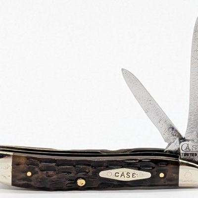 1920-40 Case Tested XX Jigged Bone Long Pull Peanut 6220