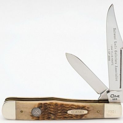 1994 Case XX NKCA Rogers Bone No Guard 2-Blade Cheetah 6211 1/2