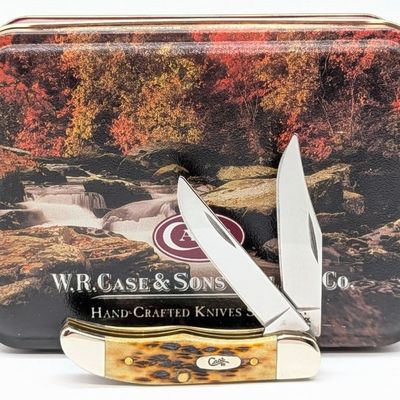 2003 Case XX Amber Bone Pocket Hunter 62165 w/ Tin