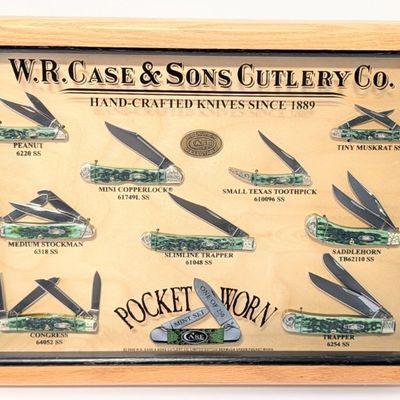 Ltd 2008 Case XX Pocket Worn Bermuda Green Bone Mint Set w/ COA