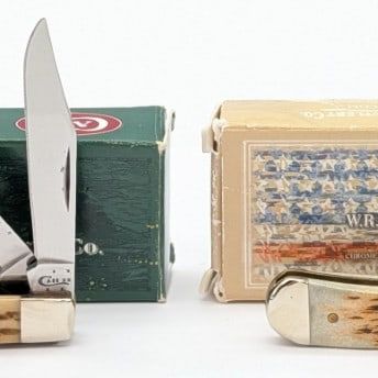 2002 & 16 Case XX Amber Bone Stockman & Copperlock w/ Boxes