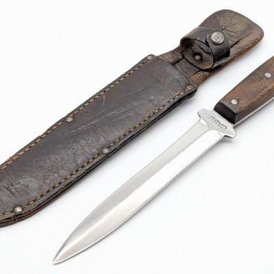 1940-65 Case XX Pig Sticker Double Edge Dagger w/ Sheath