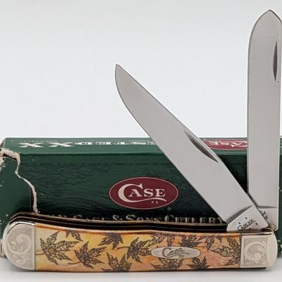 2005 Case XX Fall Leaves Scroll Bolster Trapper 6254 w/ Box