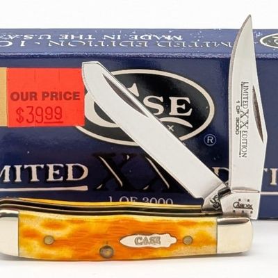 Ltd 2005 Case XX Orange Peel Bone Tiny Trapper 62154 w/ Box