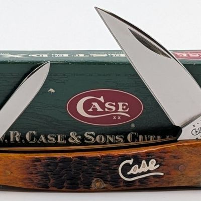 2002 Case XX Silver Script Autumn Bone Seahorse Whittler 6355 w/ Box