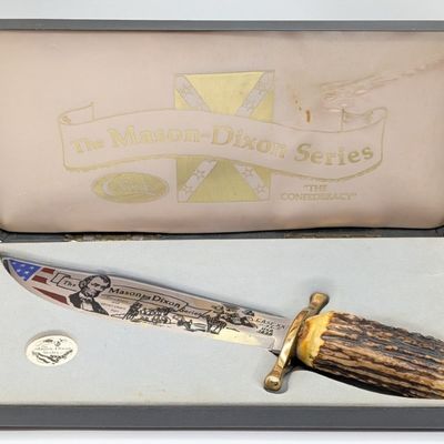 Ltd 1984 Case XX The Mason-Dixon Series Stag Bowie Knife w/ Case