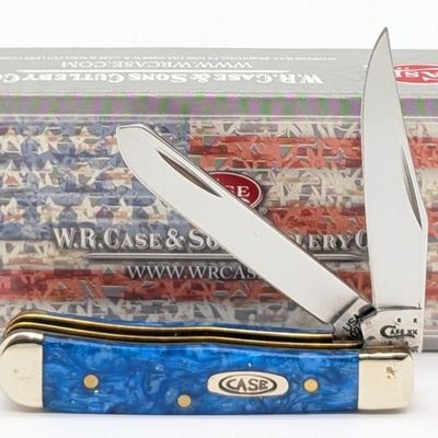 2016 Case XX Blue Sparkle Kirinite Tiny Trapper 102154 w/ Box