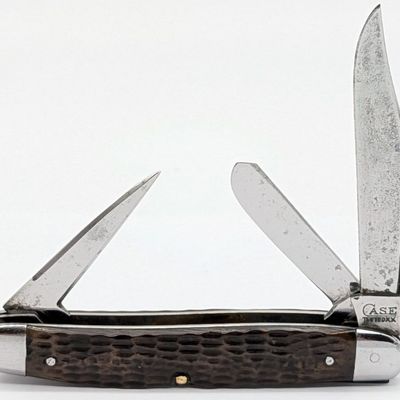 1920-40 Case Tested XX Jigged Bone Long Pull Punch Blade Stockman