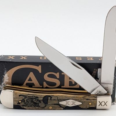 2024 Case XX David Yellowhorse Early Morning Singer Olive Green Bone Trapper 6254 w/ Box