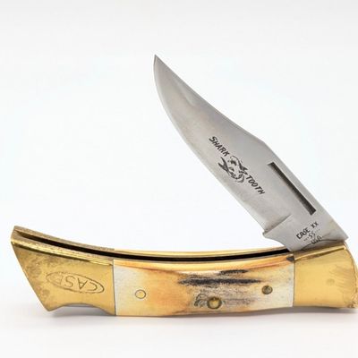 1984 Case XX Stag Shark Tooth Lockback Knife 5197