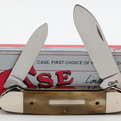 1995 Case XX Smooth Butternut Bone Canoe Knife 62131 w/ Box