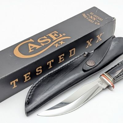 2021 Case XX Buffalo Horn Hunting Knife BH23-5 w/ Sheath & Box