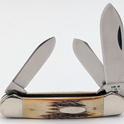 1981 Case XX Stag Three Blade Canoe Knife 53131