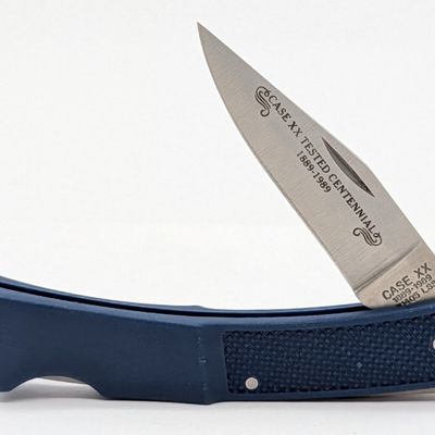 1989 Case XX Centennial Blue Plastic Lockback B1405