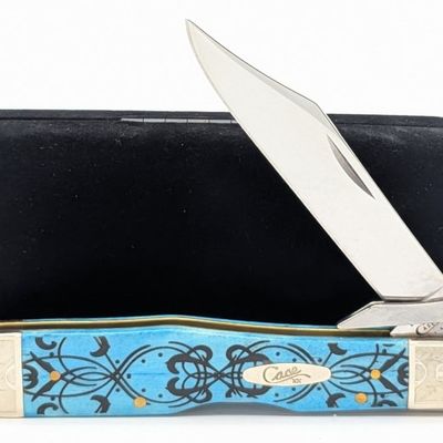 2011 Case XX Scroll Bolster Blue Kaleidoscope Bone Cheetah 6111 1/2