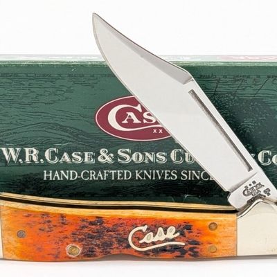 2002 Case XX Silver Script Autumn Bone Copperlock 61749L w/ Box