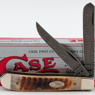 1989 Case XX Rogers Bone Damascus Mini Trapper 6207 w/ Box