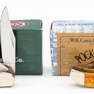 2006 & 08 Case XX Caramel & Harvest Orange Bone Pocket Hunters 62165 w/ Boxes