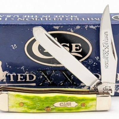 Ltd 2004 Case XX Key Lime Green Bone Tiny Trapper 62154 w/ Box