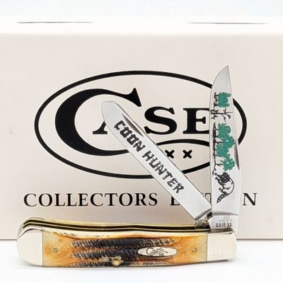 Ltd 2021 Case XX Coon Hunter Bone Stag Trapper 6.5254 w/ Case