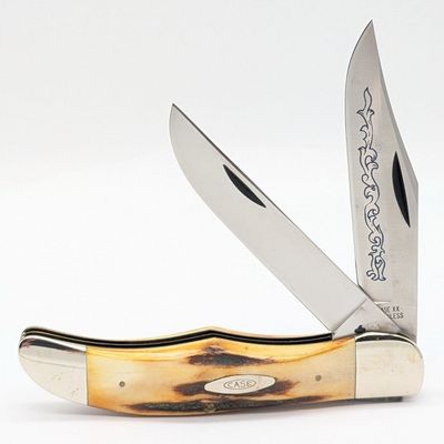 1977 Case XX Blue Scroll Stag Folding Hunter 5265