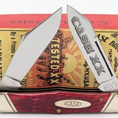 Ltd 1992 Case XX Classic Red Bone Swell Center Moose 62046J w/ Box